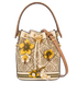 T Monogram Braided Floral Mini Bucket Bag, front view